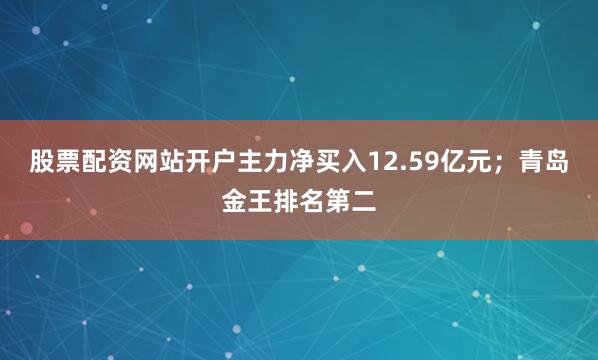 股票配资网站开户主力净买入12.59亿元；青岛金王排名第二